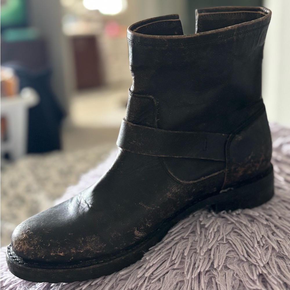 Frye Black Combat & Moto Boots